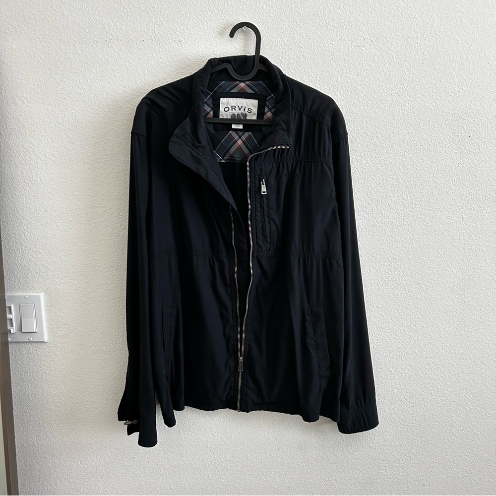 Black ORVIS weatherproof zip up jacket